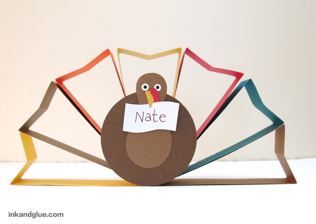 paper turkey place card holder thanksgiving name card