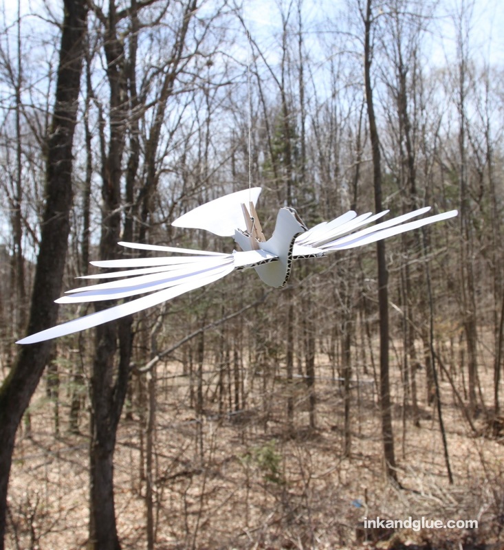 white flying dove bird craft